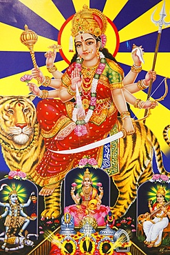 Picture of Hindu goddess Durga, India, Asia