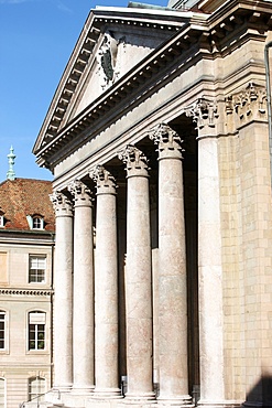 Front entrance of St. Peter's Cathedral, Geneva, Switzerland, Europe