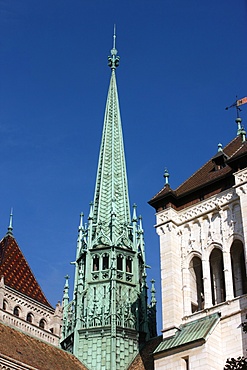 St. Peter's Cathedral spire, Geneva, Switzerland, Europe