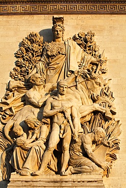 The Triumph by Antoine Etex, dating from 1810, sculpture on the Arc de Triomphe, Paris, France, Europe