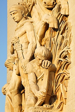 The Triumph by Antoine Etex, dating from 1810, sculpture on the Arc de Triomphe, Paris, France, Europe