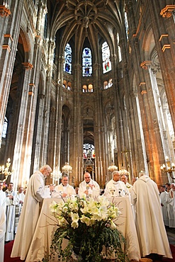 Mass in Saint-Eustache church, Paris, France, Europe