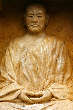 Statue of Zen master, Larzac, Dordogne, France, Europe