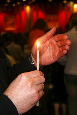 Prayer at Taize meeting, Geneva, Switzerland, Europe