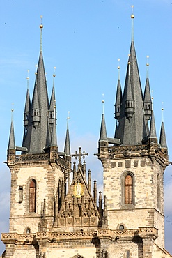 Tyn Church on Old Town Square, Prague, Czech Republic, Europe