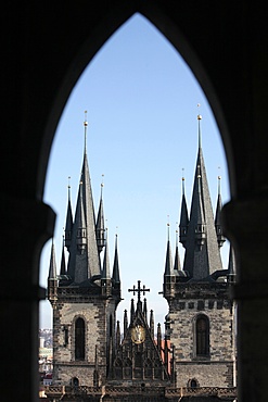 Tyn Church on Old Town Square, Prague, Czech Republic, Europe