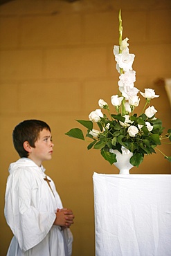 Altar boy, Les Sauvages, Rhone, France, Europe