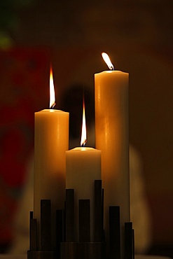 Church candles, Hauts-de-Seine, France, Europe