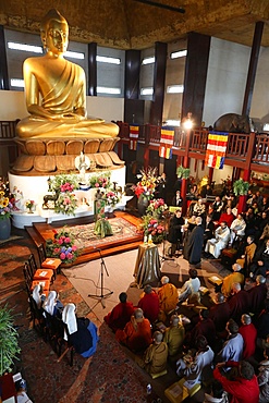 Inter-religious gathering in the Great Vincennes pagoda, Vincennes, Val-de-Marne, France, Europe