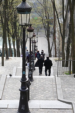 Staircase in Montmartre, Paris, France, Europe