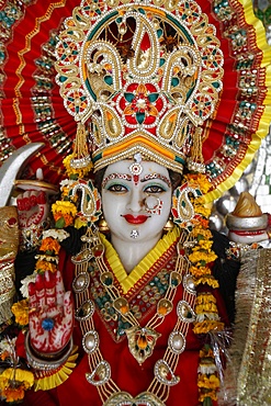 Statue of the Hindu goddess Durga, Goverdan, Uttar Pradesh, India, Asia