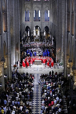 Priest ordinations celebrated by Cardinal Andre Vingt-Trois, in Notre-Dame de Paris cathedral, Paris, France, Europe