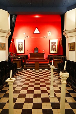 The Franklin Delano Roosevelt masonic lodge room in the Grande Loge de France, Paris, France, Europe