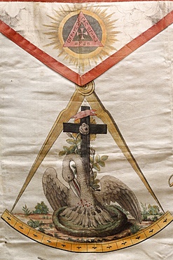 Masonic apron, Grande Loge de France, Paris, France, Europe