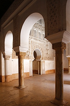 Ben Youssef Medersa, the largest Medersa in Morocco, originally a religious school founded under Abou el Hassan, UNESCO World Heritage Site, Marrakech, Morocco, North Africa, Africa