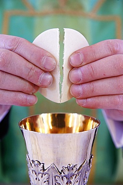 Celebration of the Eucharist, Catholic Mass, Villemomble, Seine-Saint-Denis, France, Europe