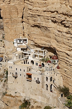 Greek Orthodox St. George of Koziba Monastery on the slope of Wadi Qelt, Judean Desert, Israel, Middle East