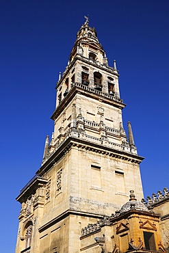 Bell tower surrounding the Abd er-Rahman III Minaret of the Mosque (Mezquita) and Cathedral of Cordoba, UNESCO World Heritage Site, Cordoba, Andalucia, Spain, Europe