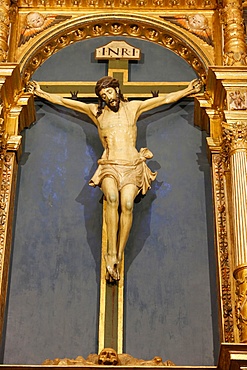 Crucifix in the Mosque (Mezquita) and Cathedral of Cordoba, UNESCO World Heritage Site, Cordoba, Andalucia, Spain, Europe