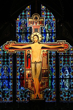 Jesus on the Cross, a copy of an Italian original from 1138, Heiligenkreuz Abbey, Lower Austria, Austria, Europe