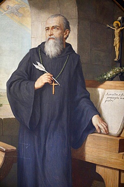 St. Benedict of Nursia, painted by Hermann Nigg in 1926, Heiligenkreuz Abbey, Lower Austria, Austria, Europe