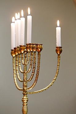 Lighting the Hanukkah candles, Paris, France, Europe