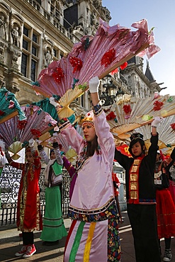 Chinese New Year outside the Paris City Hall, Paris, France, Europe