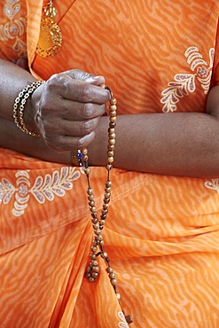 Tamil Catholic woman with rosary, Antony, Hauts-de-Seine, France, Europe