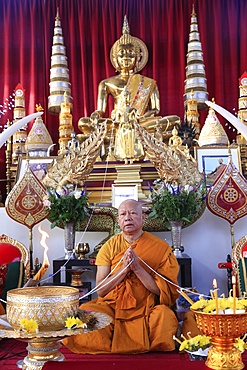 Buddhist ceremony, Wat Velouvanaram, Bussy St. George, Seine et Marne, France, Europe