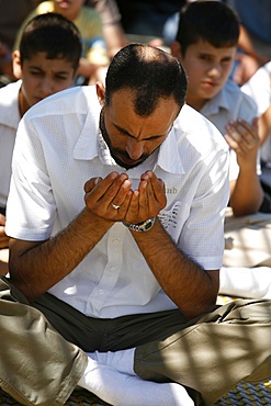 Palestinians praying on Friday, Nazareth, Galilee, Israel, Middle East