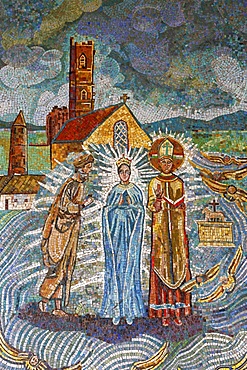 Irish mosaic, Annunciation Basilica, Nazareth, Galilee, Israel, Middle East