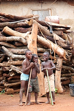 African children in a village, Sotouboua, Togo, West Africa, Africa