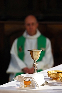 Eucharist table, Haute-Savoie, France, Europe