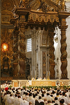 Easter Thursday Mass in St. Peter's Basilica, Vatican, Rome, Lazio, Italy, Europe