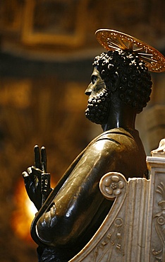 Statue of St. Peter in St. Peter's Basilica, Vatican, Rome, Lazio, Italy, Europe