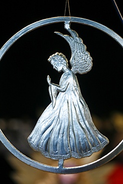 Close-up of angel decoration, Christmas market, Munich, Bavaria, Germany, Europe