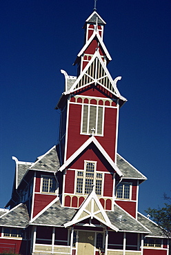 Detail from the church at Gravdal, Lofoten Islands, Norway, Scandinavia, Europe