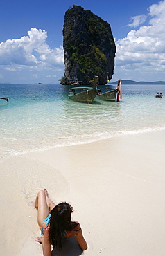 Hat Tham Phra Nang beach, in the Gulf of Krabi, Thailand, Southeast Asia, Asia