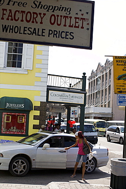 Bay Street is the most attractive for shopping in Nassau, Bahamas, West Indies, Caribbean, Central America