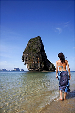 On the beach of Poda island, in the Krabi Gulf, Thailand, Southeast Asia, Asia