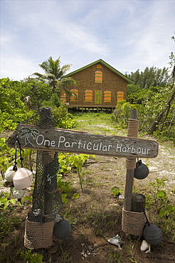 Little harbour's small house on Abaco main island, Bahamas, West Indies, Caribbean, Central America