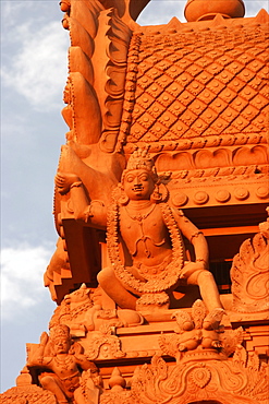 Detail of the roof of the temple of Tanjore, Tamil Nadu, India, Asia