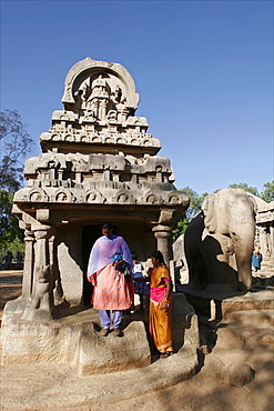 The garden of the sculptures in Mahabalipuram, UNESCO World Heritage Site, Tamil Nadu, India, Asia