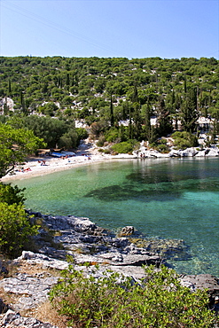 Coast near Fiskardo on the north coast of Cephalonia, Ionian Islands, Greek Islands, Greece, Europe