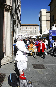 In the historical center of Perugia, at the entrance of Duomo San Lorenzo, Perugia, Umbria, Italy, Europe