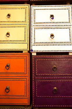 Some furniture in a small shop of the suk, Marrakech, Morocco, North Africa, Africa