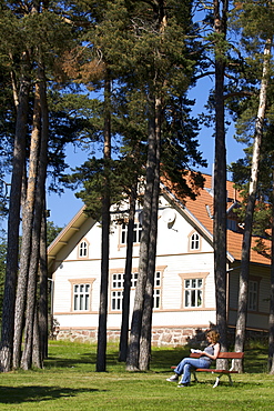 A typical wooden house in Mariehamm, capital of the Aland archipelago, Finland, Scandinavia, Europe