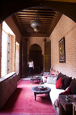 A room in the Riad Blanc in the medina of Marrakech, Morocco, North Africa, Africa