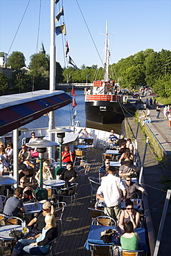 Bars on the boats in Turku, South Finland, Finland, Scandinavia, Europe