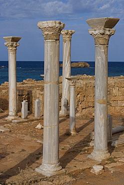 Ruins of the Central Church, late Roman site of Apollonia, Libya, North Africa, Africa